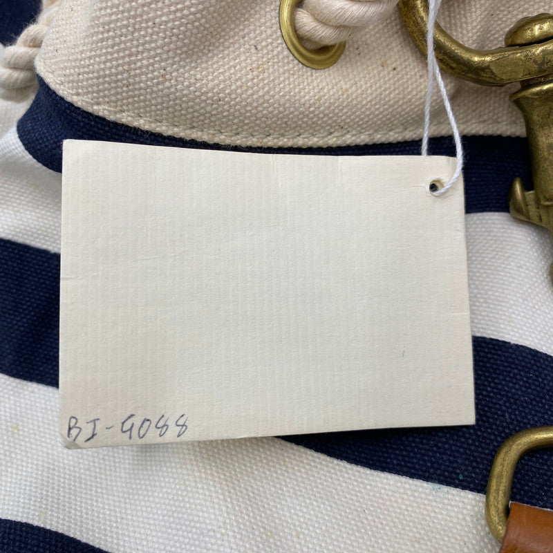 【現状渡し品】【メンズ/レディース】 RALPH LAUREN ラルフローレン 90's BORDER CANVAS BACKPACK 90年代 ボーダーキャンバス リュック カバン 188-250902-ts-08-tei カラー：ホワイト/ブルー 万代Net店