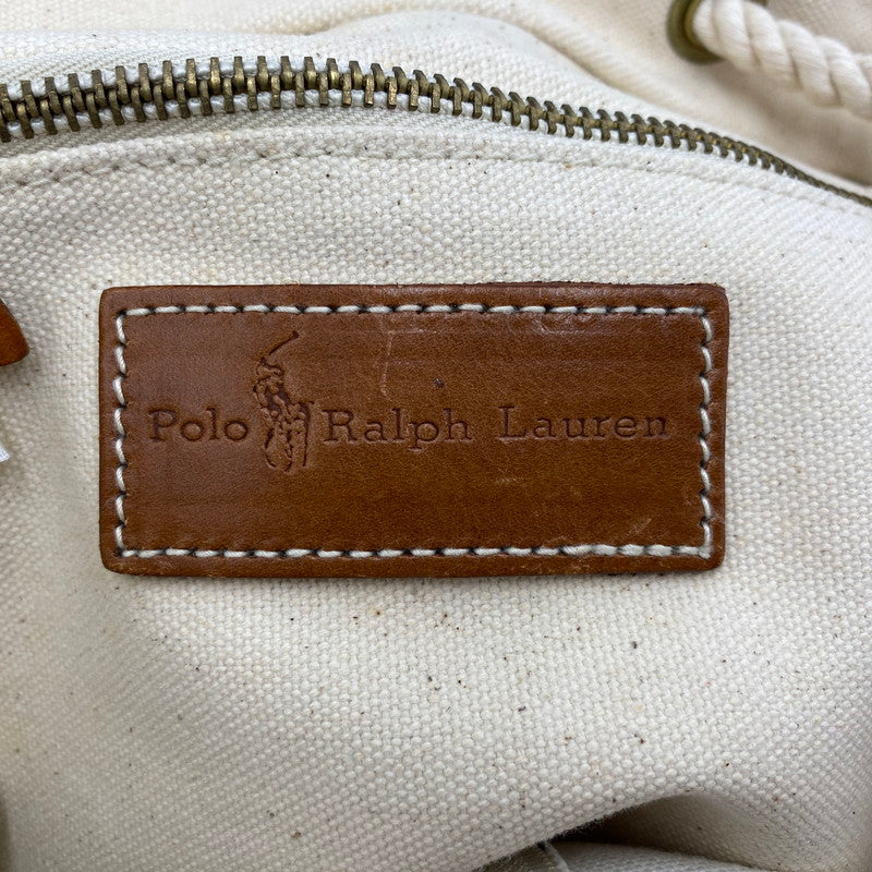 【現状渡し品】【メンズ/レディース】 RALPH LAUREN ラルフローレン 90's BORDER CANVAS BACKPACK 90年代 ボーダーキャンバス リュック カバン 188-250902-ts-08-tei カラー：ホワイト/ブルー 万代Net店