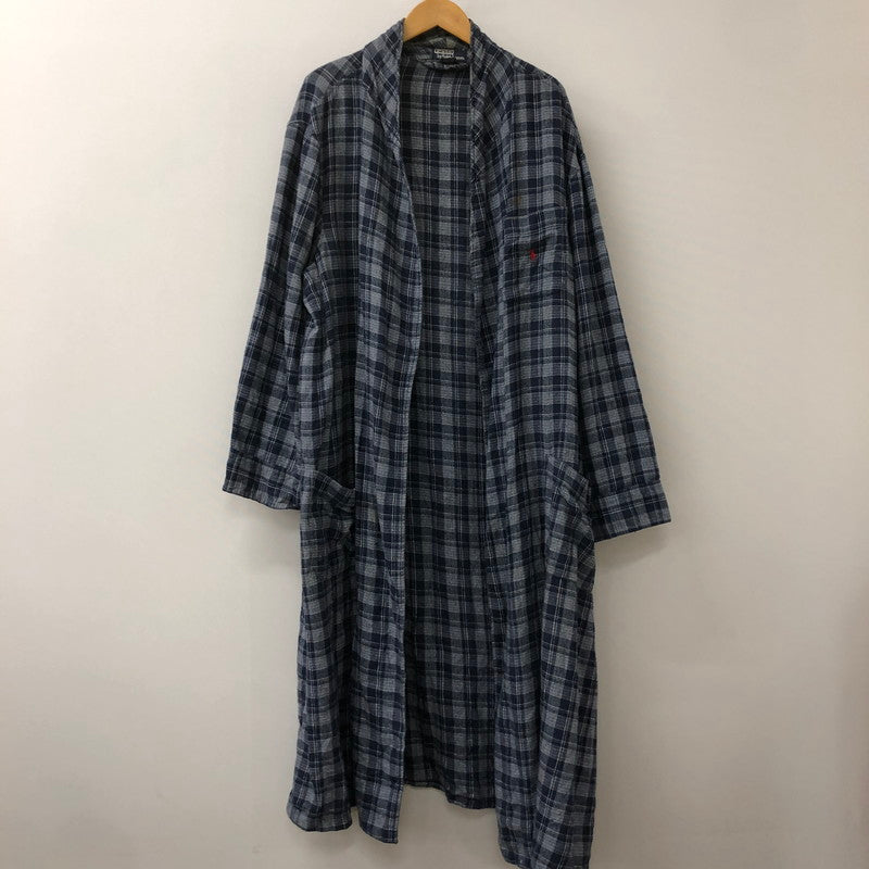 【現状渡し品】【メンズ】 Polo by Ralph Lauren ポロバイラルフローレン 90's COTTON CHECK GOWN 90年代 コットン チェックガウン シャツ 長袖 トップス 147-250912-yo-24-tei サイズ：L/XL カラー：ネイビー 万代Net店