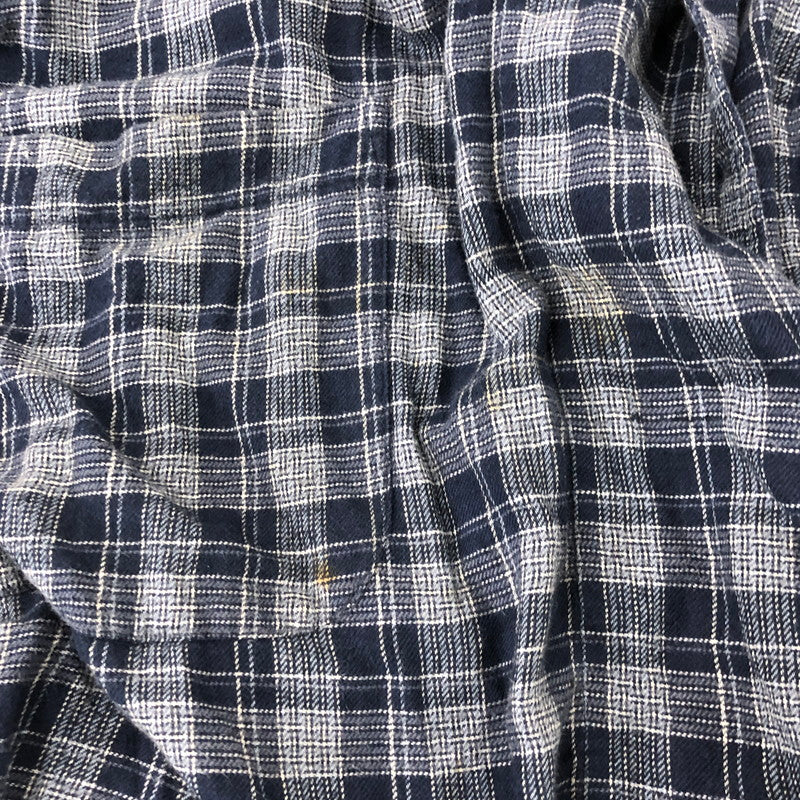【現状渡し品】【メンズ】 Polo by Ralph Lauren ポロバイラルフローレン 90's COTTON CHECK GOWN 90年代 コットン チェックガウン シャツ 長袖 トップス 147-250912-yo-24-tei サイズ：L/XL カラー：ネイビー 万代Net店