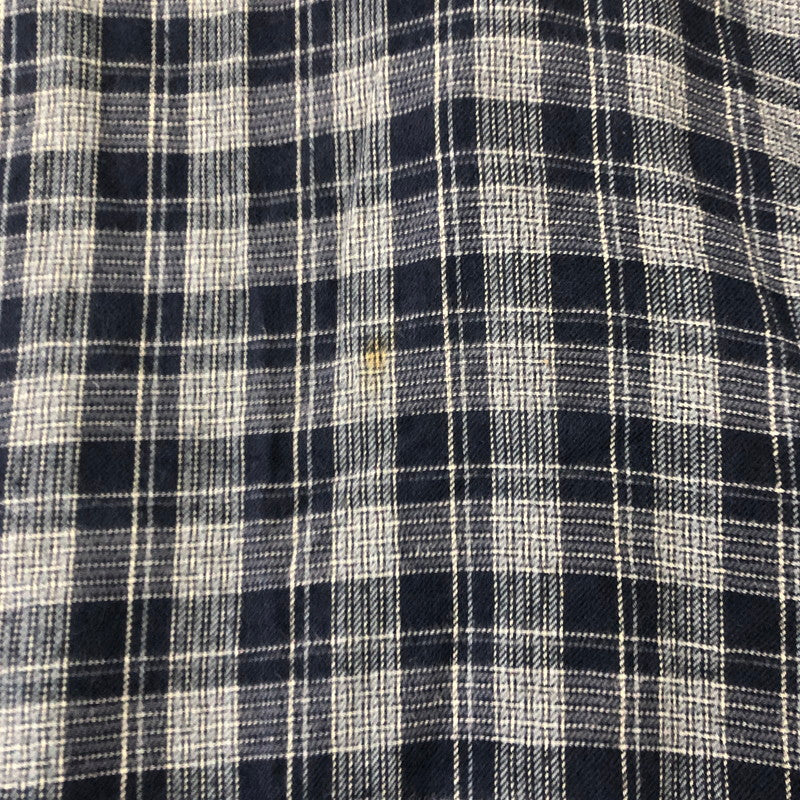【現状渡し品】【メンズ】 Polo by Ralph Lauren ポロバイラルフローレン 90's COTTON CHECK GOWN 90年代 コットン チェックガウン シャツ 長袖 トップス 147-250912-yo-24-tei サイズ：L/XL カラー：ネイビー 万代Net店