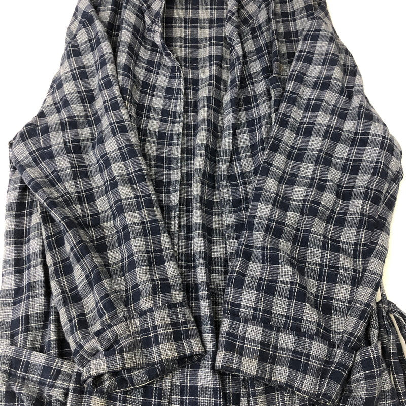 【現状渡し品】【メンズ】 Polo by Ralph Lauren ポロバイラルフローレン 90's COTTON CHECK GOWN 90年代 コットン チェックガウン シャツ 長袖 トップス 147-250912-yo-24-tei サイズ：L/XL カラー：ネイビー 万代Net店