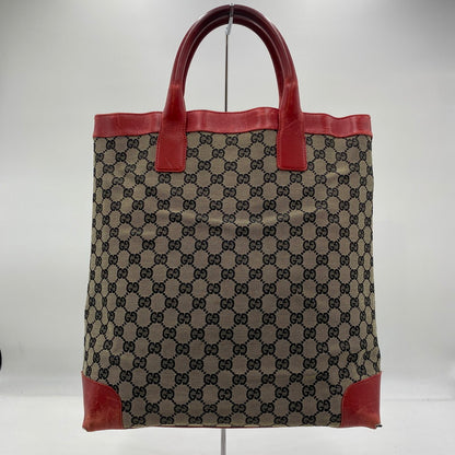 【現状渡し品】【レディース】 GUCCI グッチ シェリーライン GG キャンバス トートバッグ 002-1121 カバン 180-250912-KS-01-tei カラー：ベージュ/レッド 万代Net店