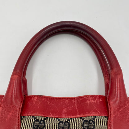 【現状渡し品】【レディース】 GUCCI グッチ シェリーライン GG キャンバス トートバッグ 002-1121 カバン 180-250912-KS-01-tei カラー：ベージュ/レッド 万代Net店