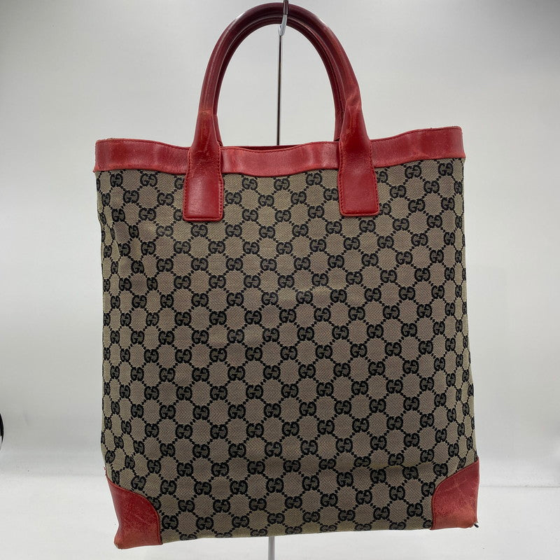 【現状渡し品】【レディース】 GUCCI グッチ シェリーライン GG キャンバス トートバッグ 002-1121 カバン 180-250912-KS-01-tei カラー：ベージュ/レッド 万代Net店
