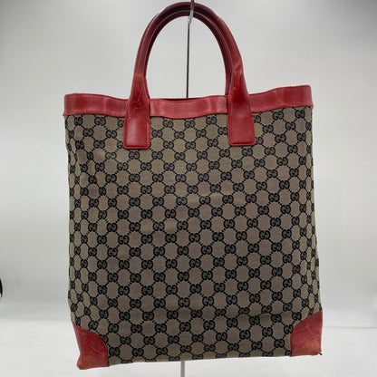 【現状渡し品】【レディース】 GUCCI グッチ シェリーライン GG キャンバス トートバッグ 002-1121 カバン 180-250912-KS-01-tei カラー：ベージュ/レッド 万代Net店