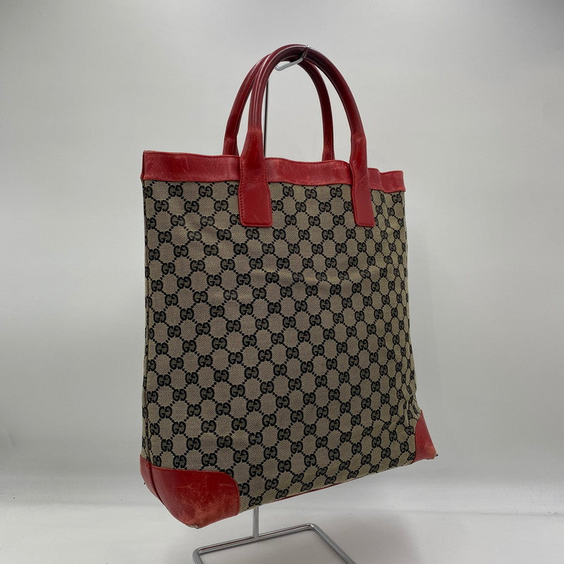【現状渡し品】【レディース】 GUCCI グッチ シェリーライン GG キャンバス トートバッグ 002-1121 カバン 180-250912-KS-01-tei カラー：ベージュ/レッド 万代Net店