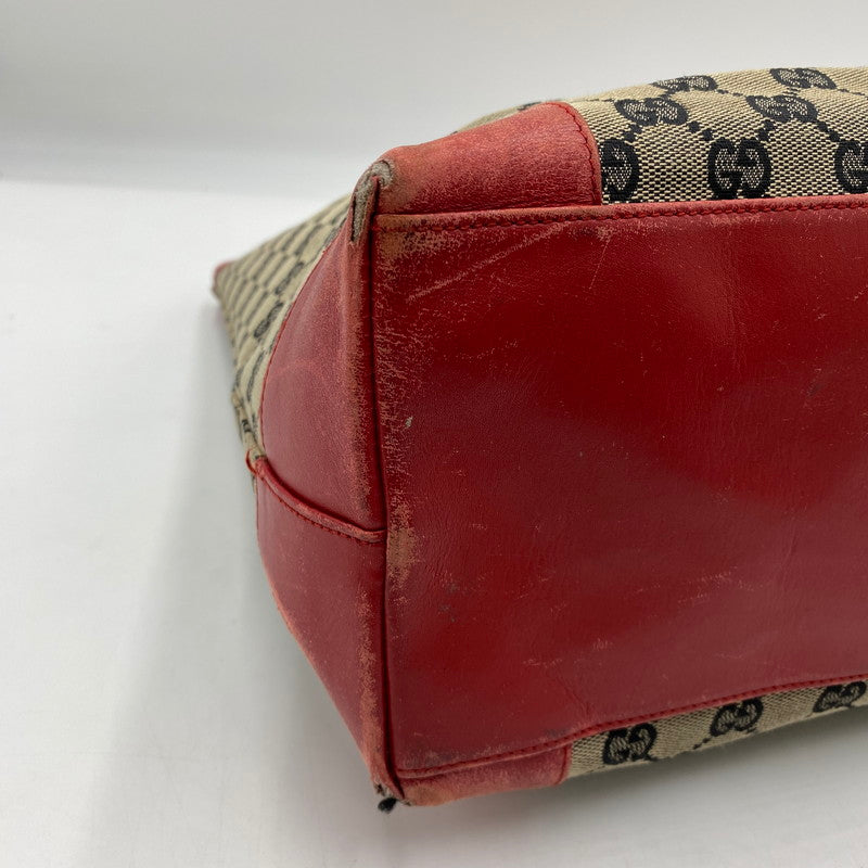 【現状渡し品】【レディース】 GUCCI グッチ シェリーライン GG キャンバス トートバッグ 002-1121 カバン 180-250912-KS-01-tei カラー：ベージュ/レッド 万代Net店