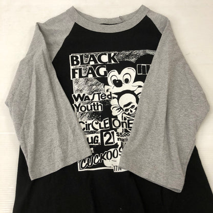【中古品】【メンズ】 UNKNOWN BLACK FLAG SONIC YOUTH GOD FLIER DESIGN 3/4 TEE ブラック フラッグ ソニック ユース ゴッドフライヤー デザイン 3/4スリーブ Tシャツ トップス 145-250912-yo-15-tei サイズ：表記無し カラー：ブラック 万代Net店
