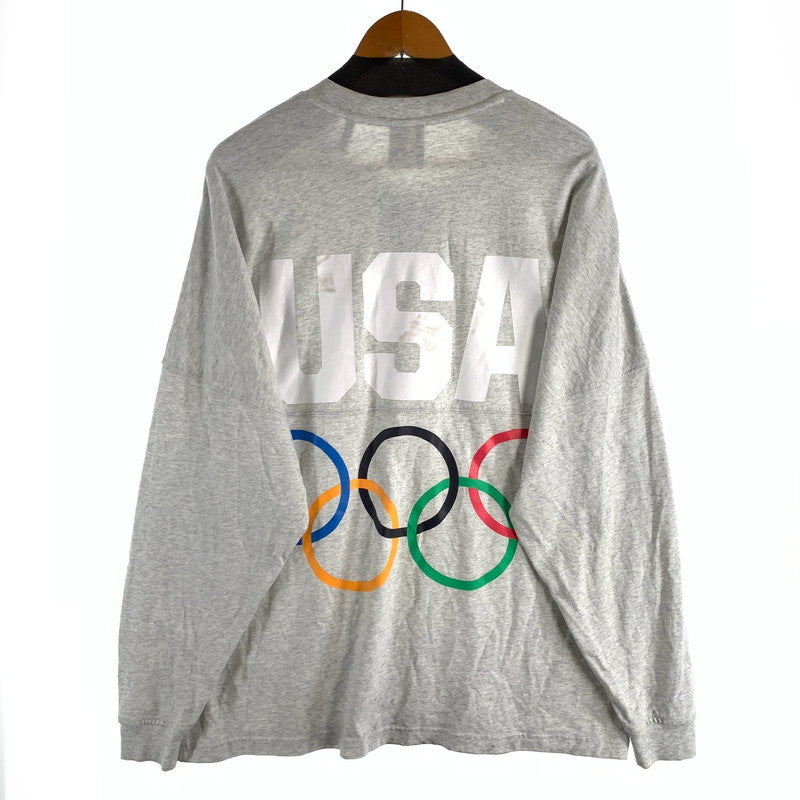 【中古品】【メンズ】 KITH USA OLYMPIC 5 RINGS OVERSIZED LONG SLEEVE SHIRT キス USAオリンピック オーバーサイズ 長袖Tシャツ カットソー ブランド 古着 142-260509-gm-28-fuz サイズ：XL カラー：グレー 万代Net店