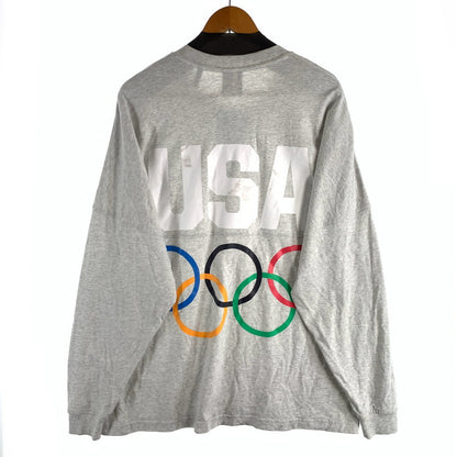 【中古品】【メンズ】 KITH USA OLYMPIC 5 RINGS OVERSIZED LONG SLEEVE SHIRT キス USAオリンピック オーバーサイズ 長袖Tシャツ カットソー ブランド 古着 142-260509-gm-28-fuz サイズ：XL カラー：グレー 万代Net店