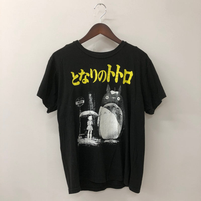 【中古品】【メンズ】 となりのトトロ バス停 スタジオジブリ Tシャツ TOTORO GHIBLI print T-shirt 古着 145-250909-nm-33-tei サイズ：S カラー：ブラック 万代Net店