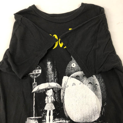 【中古品】【メンズ】 となりのトトロ バス停 スタジオジブリ Tシャツ TOTORO GHIBLI print T-shirt 古着 145-250909-nm-33-tei サイズ：S カラー：ブラック 万代Net店