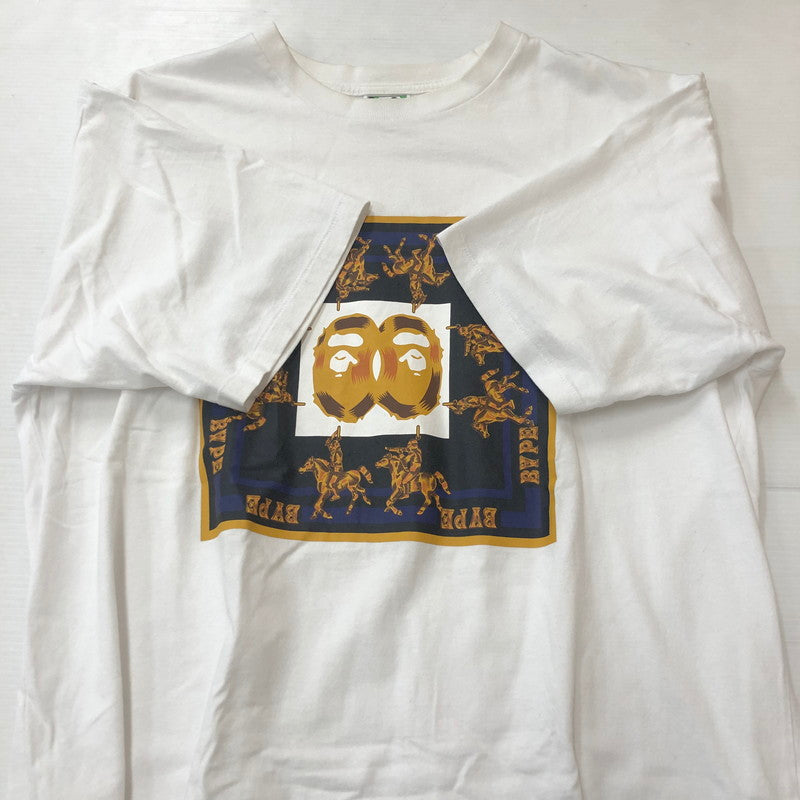 【中古品】【メンズ】 A BATHING APE アベイシングエイプ DOUBLE APE HEAD S/S TEE 001TEH301072X ダブル エイプ ヘッド ショートスリーブ Tシャツ トップス 長袖 142-250905-ts-05-tei サイズ：XL カラー：ホワイト 万代Net店