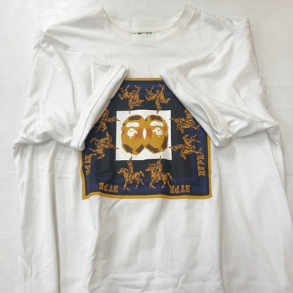【中古品】【メンズ】 A BATHING APE アベイシングエイプ DOUBLE APE HEAD S/S TEE 001TEH301072X ダブル エイプ ヘッド ショートスリーブ Tシャツ トップス 長袖 142-250905-ts-05-tei サイズ：XL カラー：ホワイト 万代Net店