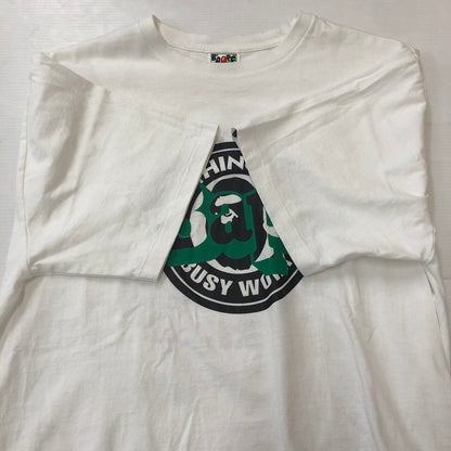 【中古品】【メンズ】 A BATHING APE アベイシングエイプ BUSY WORKS MULTI PRINT S/S TEE 001TEI301058M ビジーワークス マルチプリント ショートスリーブ Tシャツ トップス 半袖 142-250905-ts-04-tei サイズ：2XL カラー：ホワイト 万代Net店