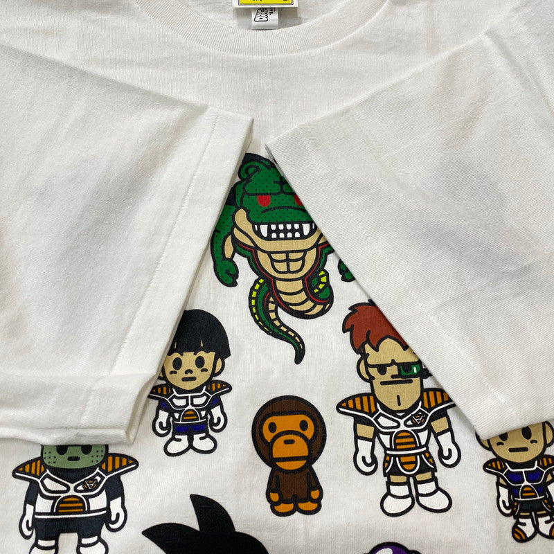 【中古品】【メンズ】 A BATHING APE アベイシングエイプ × DRAGON BALL Z ドラゴンボールゼット 別注 コラボ BABY-MILO TEE S/S ベイビーマイロ Tシャツ ショートスリーブ トップス 半袖 142-250830-ts-09-tei サイズ：L カラー：ホワイト 万代Net店