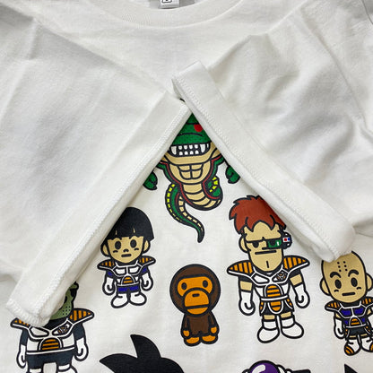 【中古品】【メンズ】 A BATHING APE アベイシングエイプ × DRAGON BALL Z ドラゴンボールゼット 別注 コラボ BABY-MILO TEE S/S ベイビーマイロ Tシャツ ショートスリーブ トップス 半袖 142-250830-ts-09-tei サイズ：L カラー：ホワイト 万代Net店