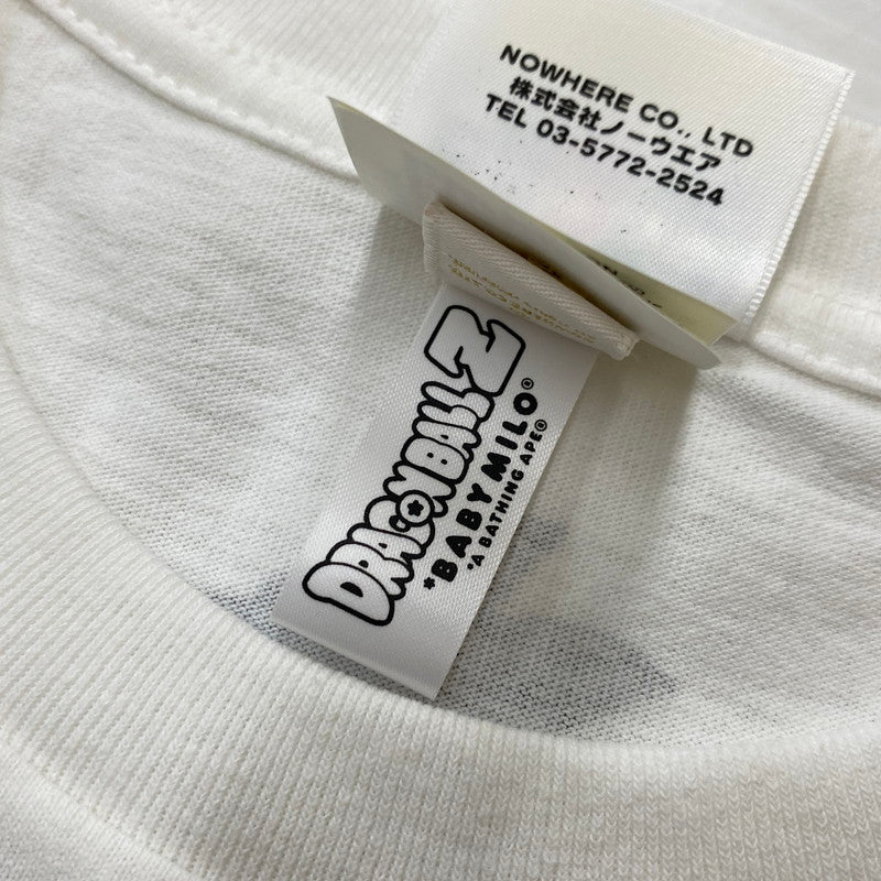 【中古品】【メンズ】 A BATHING APE アベイシングエイプ × DRAGON BALL Z ドラゴンボールゼット 別注 コラボ BABY-MILO TEE S/S ベイビーマイロ Tシャツ ショートスリーブ トップス 半袖 142-250830-ts-09-tei サイズ：L カラー：ホワイト 万代Net店