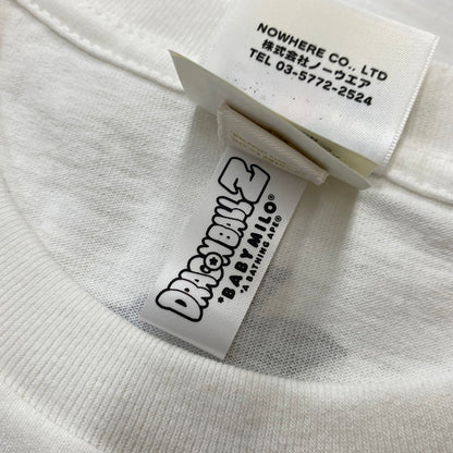 【中古品】【メンズ】 A BATHING APE アベイシングエイプ × DRAGON BALL Z ドラゴンボールゼット 別注 コラボ BABY-MILO TEE S/S ベイビーマイロ Tシャツ ショートスリーブ トップス 半袖 142-250830-ts-09-tei サイズ：L カラー：ホワイト 万代Net店