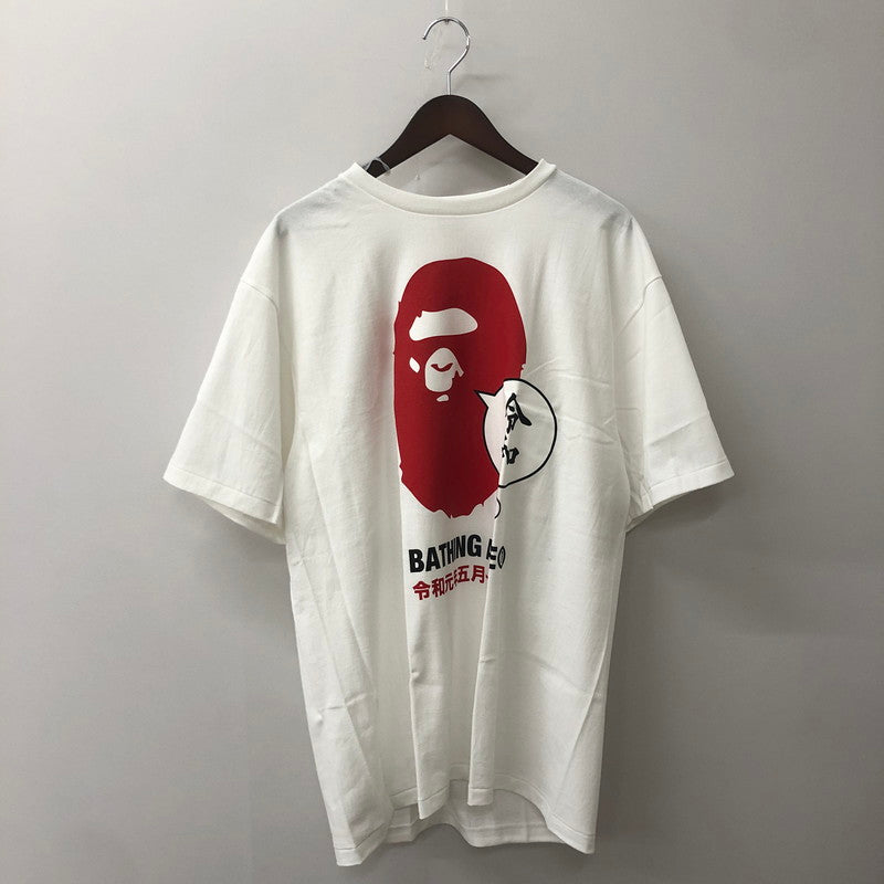 【中古品】【メンズ】 A BATHING APE アベイシングエイプ APEHEAD REIWA S/S TEE エイプヘッド 令和 ショートスリーブ Tシャツ トップス 半袖 142-250905-ts-03-tei サイズ：2XL カラー：ホワイト 万代Net店