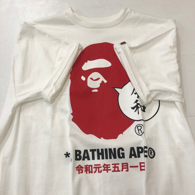 【中古品】【メンズ】 A BATHING APE アベイシングエイプ APEHEAD REIWA S/S TEE エイプヘッド 令和 ショートスリーブ Tシャツ トップス 半袖 142-250905-ts-03-tei サイズ：2XL カラー：ホワイト 万代Net店