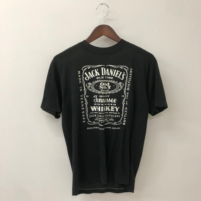 【現状渡し品】【メンズ】 JACK DANIELS ジャック ダニエル 80’s S/S PRINT TEE VINTAGE 80年代 ショートスリーブ プリント Tシャツ 半袖 トップス ヴィンテージ 145-250912-yo-11-tei サイズ：表記消え カラー：ブラック 万代Net店