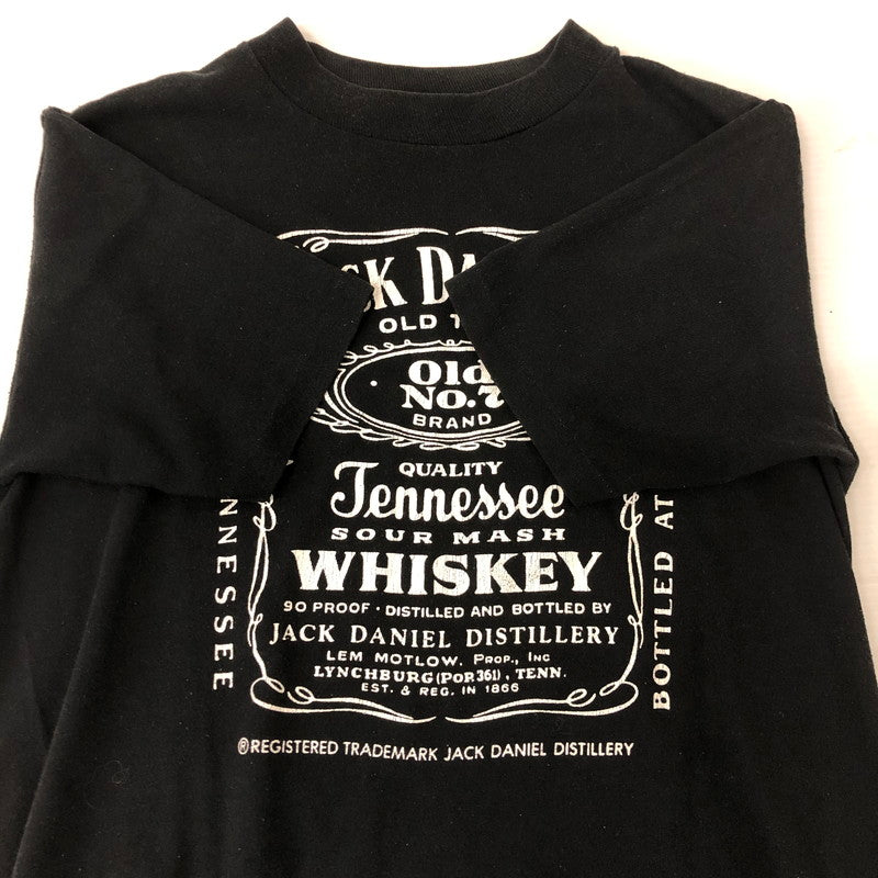【現状渡し品】【メンズ】 JACK DANIELS ジャック ダニエル 80’s S/S PRINT TEE VINTAGE 80年代 ショートスリーブ プリント Tシャツ 半袖 トップス ヴィンテージ 145-250912-yo-11-tei サイズ：表記消え カラー：ブラック 万代Net店