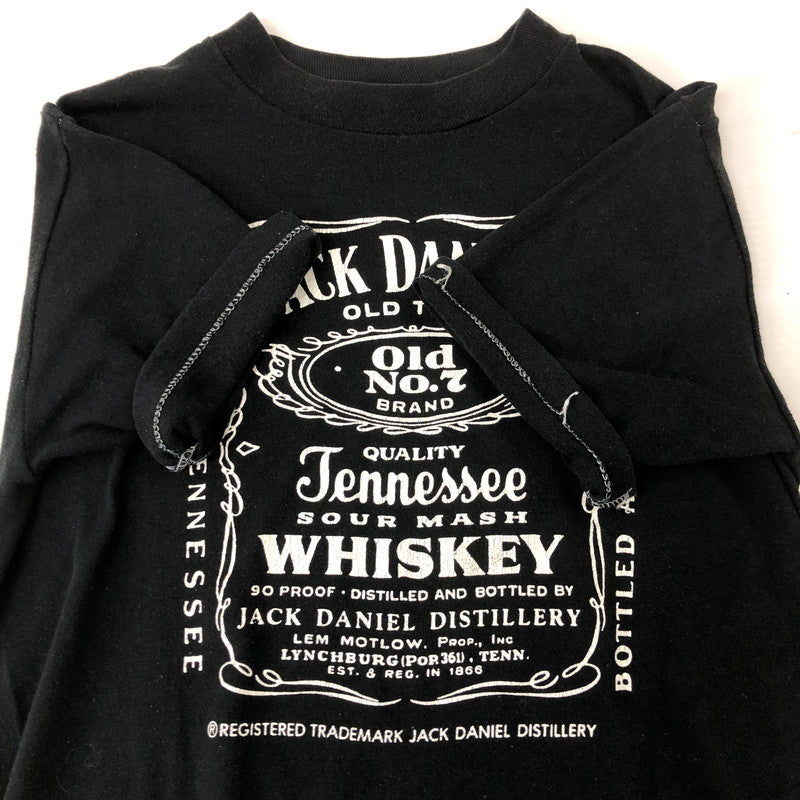 【現状渡し品】【メンズ】 JACK DANIELS ジャック ダニエル 80’s S/S PRINT TEE VINTAGE 80年代 ショートスリーブ プリント Tシャツ 半袖 トップス ヴィンテージ 145-250912-yo-11-tei サイズ：表記消え カラー：ブラック 万代Net店