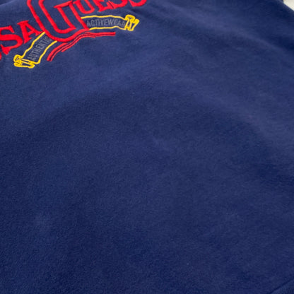 【中古品】【メンズ】 GUESS ゲス 80's VINTAGE COLLARBLOCK SWEAT 80年代 ヴィンテージ 切替スウェット 長袖 トップス USA製 トレーナー 145-260829-sa-03-tei サイズ：ONE カラー：ネイビー 万代Net店