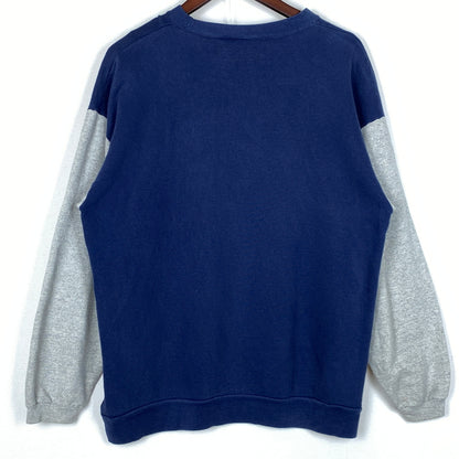 【中古品】【メンズ】 GUESS ゲス 80's VINTAGE COLLARBLOCK SWEAT 80年代 ヴィンテージ 切替スウェット 長袖 トップス USA製 トレーナー 145-260829-sa-03-tei サイズ：ONE カラー：ネイビー 万代Net店