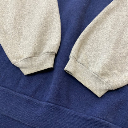 【中古品】【メンズ】 GUESS ゲス 80's VINTAGE COLLARBLOCK SWEAT 80年代 ヴィンテージ 切替スウェット 長袖 トップス USA製 トレーナー 145-260829-sa-03-tei サイズ：ONE カラー：ネイビー 万代Net店