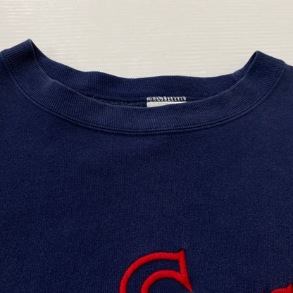 【中古品】【メンズ】 GUESS ゲス 80's VINTAGE COLLARBLOCK SWEAT 80年代 ヴィンテージ 切替スウェット 長袖 トップス USA製 トレーナー 145-260829-sa-03-tei サイズ：ONE カラー：ネイビー 万代Net店