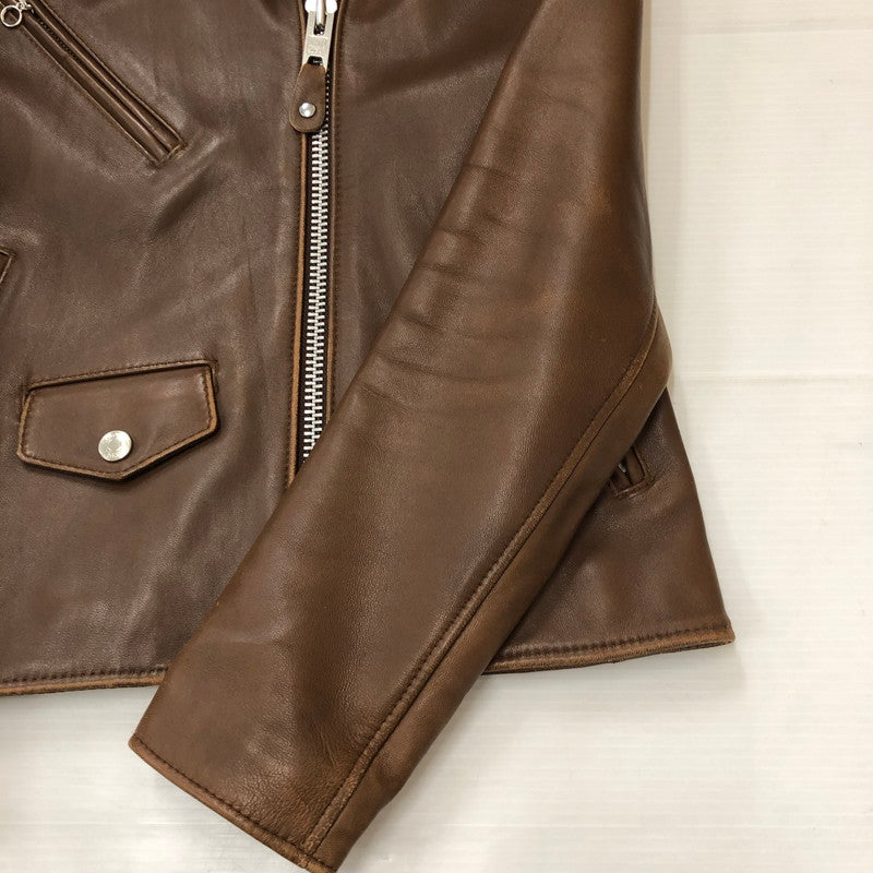 【中古品】【レディース】 schott ショット LAMB LEATHER DOUBLE RIDERS 3161056 ラムレザー ダブルライダース アウター 145-250903-yo-12-fuz サイズ：S カラー：ブラウン 万代Net店