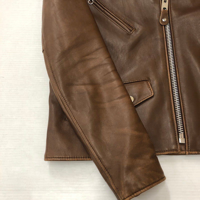 【中古品】【レディース】 schott ショット LAMB LEATHER DOUBLE RIDERS 3161056 ラムレザー ダブルライダース アウター 145-250903-yo-12-fuz サイズ：S カラー：ブラウン 万代Net店