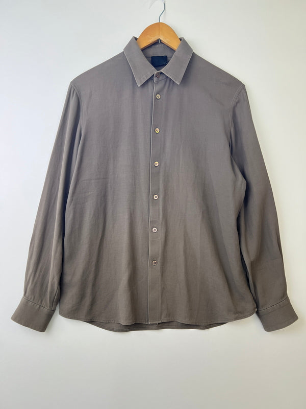 【中古品】【メンズ】 山内 ヤマウチ 18S43 COTTON SHIRT コットンシャツ 長袖シャツ ロングスリーブ 140-260924-AS-5-hon サイズ：3 カラー：カーキ 万代Net店