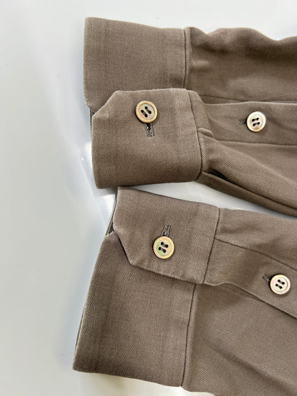 【中古品】【メンズ】 山内 ヤマウチ 18S43 COTTON SHIRT コットンシャツ 長袖シャツ ロングスリーブ 140-260924-AS-5-hon サイズ：3 カラー：カーキ 万代Net店