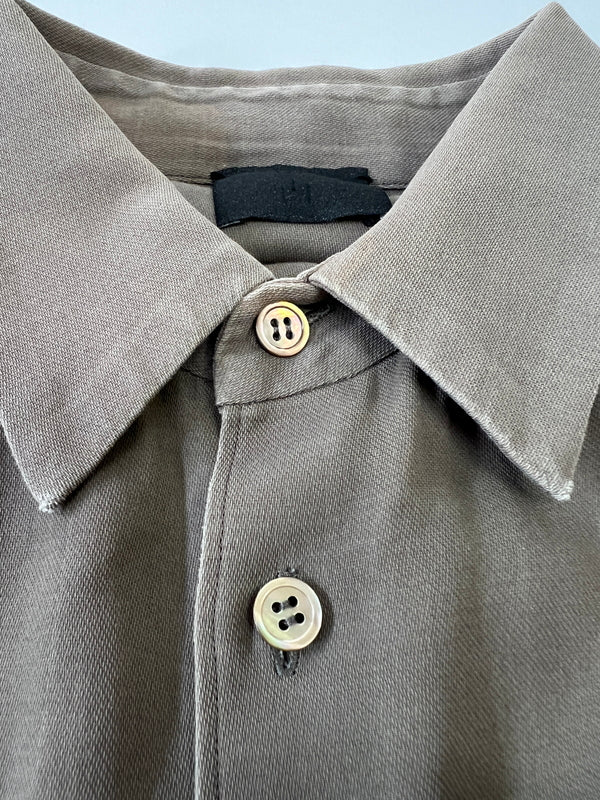 【中古品】【メンズ】 山内 ヤマウチ 18S43 COTTON SHIRT コットンシャツ 長袖シャツ ロングスリーブ 140-260924-AS-5-hon サイズ：3 カラー：カーキ 万代Net店