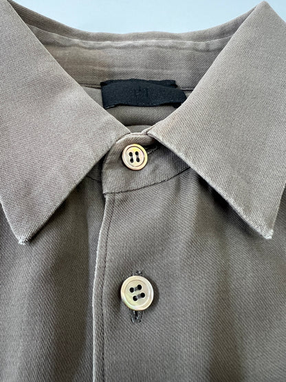 【中古品】【メンズ】 山内 ヤマウチ 18S43 COTTON SHIRT コットンシャツ 長袖シャツ ロングスリーブ 140-260924-AS-5-hon サイズ：3 カラー：カーキ 万代Net店