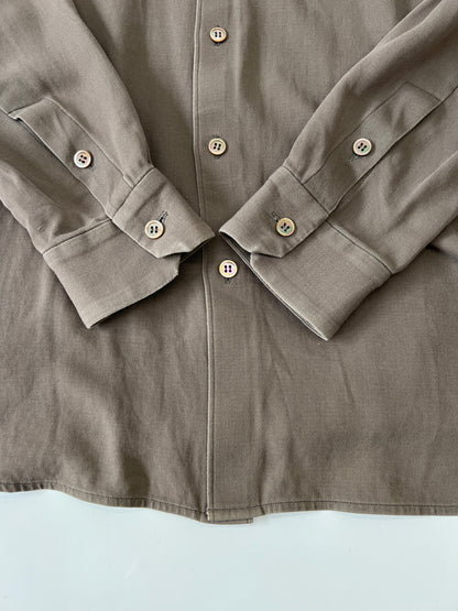 【中古品】【メンズ】 山内 ヤマウチ 18S43 COTTON SHIRT コットンシャツ 長袖シャツ ロングスリーブ 140-260924-AS-5-hon サイズ：3 カラー：カーキ 万代Net店