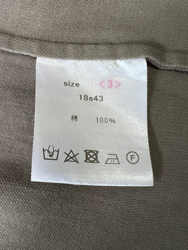【中古品】【メンズ】 山内 ヤマウチ 18S43 COTTON SHIRT コットンシャツ 長袖シャツ ロングスリーブ 140-260924-AS-5-hon サイズ：3 カラー：カーキ 万代Net店