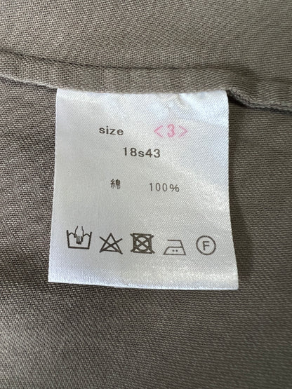 【中古品】【メンズ】 山内 ヤマウチ 18S43 COTTON SHIRT コットンシャツ 長袖シャツ ロングスリーブ 140-260924-AS-5-hon サイズ：3 カラー：カーキ 万代Net店