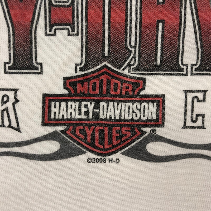 【現状渡し品】【メンズ】 HARLEY DAVIDSON ハーレーダビッドソン 00's FIRE L/S TEE 2000年代 ファイアー ロングスリーブ Tシャツ トップス 長袖 スリーブプリント 145-250914-ts-09-tei サイズ：XL カラー：ホワイト 万代Net店