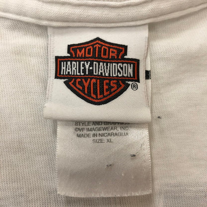 【現状渡し品】【メンズ】 HARLEY DAVIDSON ハーレーダビッドソン 00's FIRE L/S TEE 2000年代 ファイアー ロングスリーブ Tシャツ トップス 長袖 スリーブプリント 145-250914-ts-09-tei サイズ：XL カラー：ホワイト 万代Net店