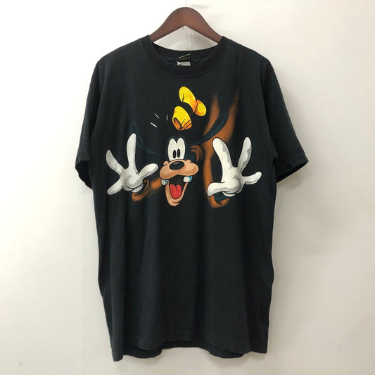【中古品】【メンズ】 Disney ディズニー 90's GOOFY PRINT S/S TEE 90年代 グーフィー プリント ショートスリーブ Ｔシャツ トップス 半袖 両シングル キャラクタープリント 145-250906-ts-01-fuz サイズ：サイズ不明 カラー：ブラック 万代Net店