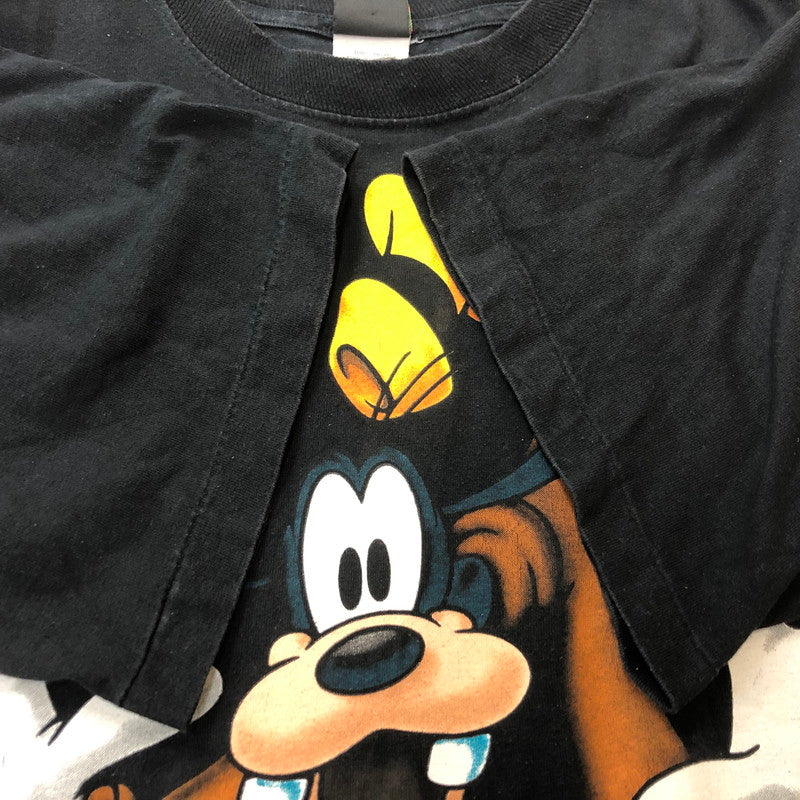 【中古品】【メンズ】 Disney ディズニー 90's GOOFY PRINT S/S TEE 90年代 グーフィー プリント ショートスリーブ Ｔシャツ トップス 半袖 両シングル キャラクタープリント 145-250906-ts-01-fuz サイズ：サイズ不明 カラー：ブラック 万代Net店