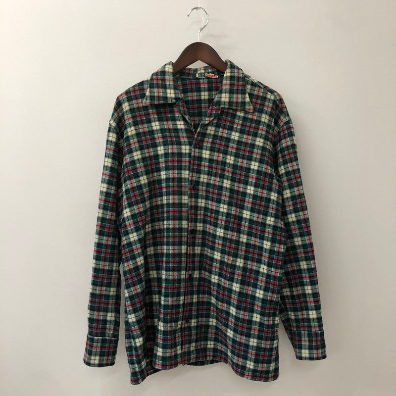 【中古品】【メンズ】 UNKNOWN 70's L/L CHECK SHIRT VINTAGE 70年代 ロングスリーブ チェック シャツ 長袖 トップス ヴィンテージ 145-250909-nm-17-tei サイズ：不明 カラー：ブルーン系 万代Net店