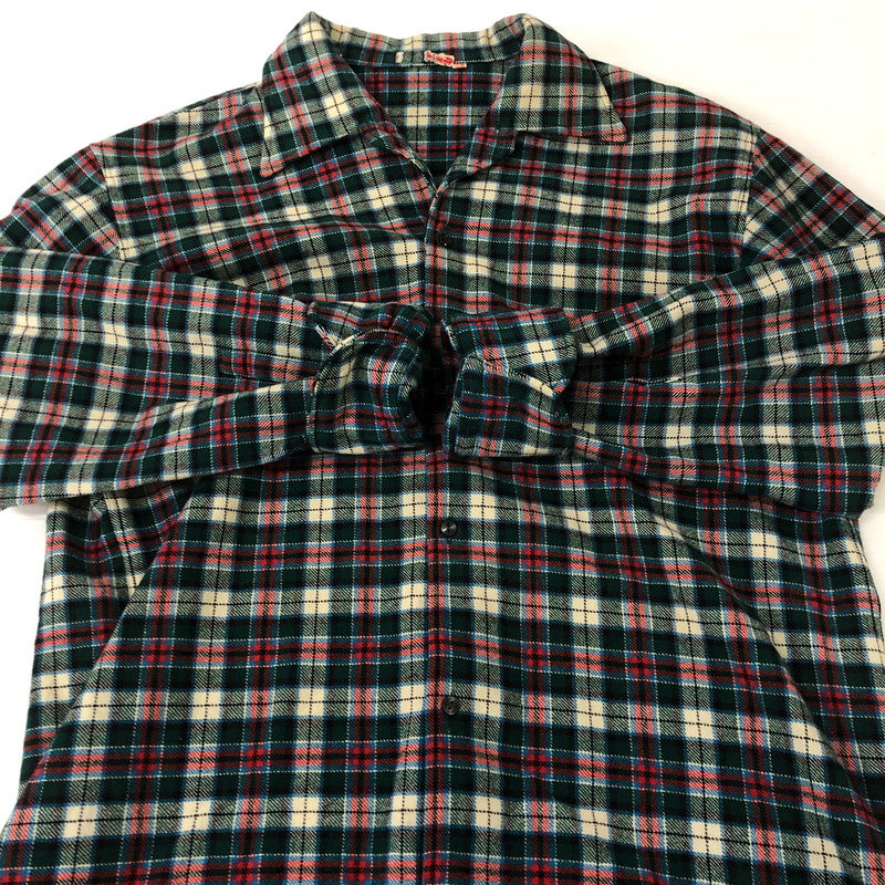 【中古品】【メンズ】 UNKNOWN 70's L/L CHECK SHIRT VINTAGE 70年代 ロングスリーブ チェック シャツ 長袖 トップス ヴィンテージ 145-250909-nm-17-tei サイズ：不明 カラー：ブルーン系 万代Net店