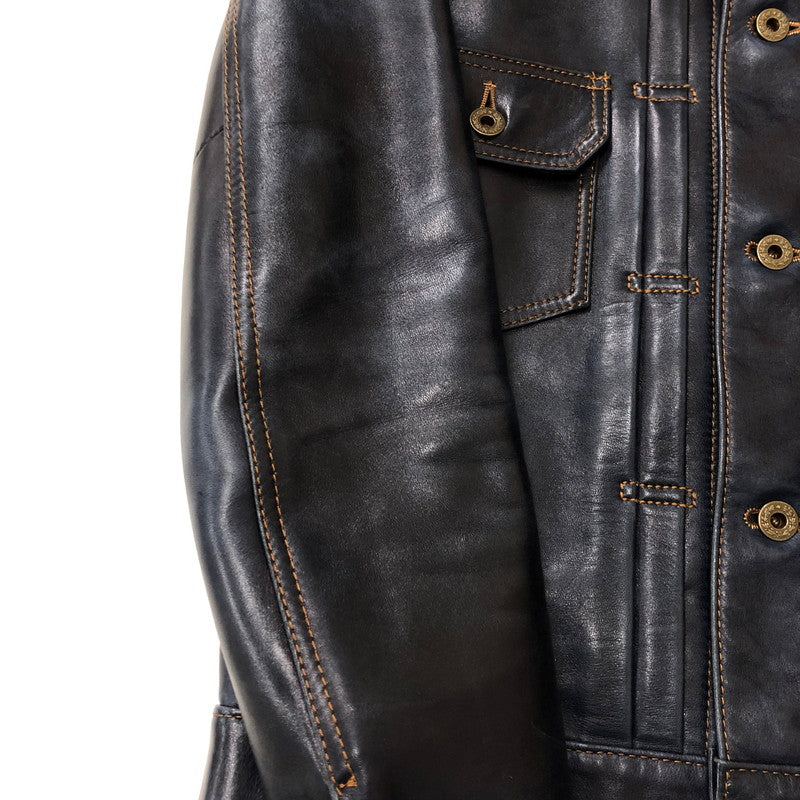 【中古品】【メンズ】 Y-2 LEATHER ワイツーレザー INDIGO HORSE 2ND TYPE JEAN JACKET IB-141 インディゴ ホース セカンド タイプ ジーンズ ジャケット アウター 145-250902-ts-26-fuz サイズ：36 カラー：ネイビー 万代Net店