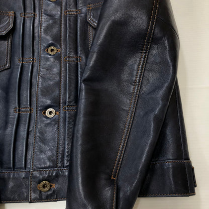 【中古品】【メンズ】 Y-2 LEATHER ワイツーレザー INDIGO HORSE 2ND TYPE JEAN JACKET IB-141 インディゴ ホース セカンド タイプ ジーンズ ジャケット アウター 145-250902-ts-26-fuz サイズ：36 カラー：ネイビー 万代Net店